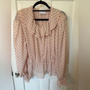 NWOT ASOS Design Polka Dot Ruffle Blouse